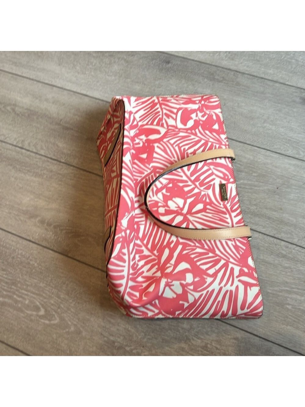 Kate Spade grant street Palm Pink Palm Leaf Print large leather Tote bag - Picture 10 of 10